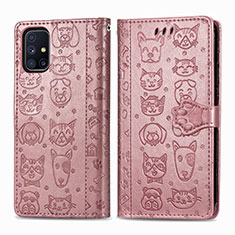 Coque Portefeuille Motif Fantaisie Livre Cuir Etui Clapet S03D pour Samsung Galaxy M51 Rose