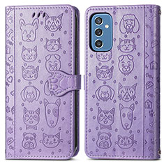 Coque Portefeuille Motif Fantaisie Livre Cuir Etui Clapet S03D pour Samsung Galaxy M52 5G Violet