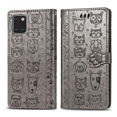 Coque Portefeuille Motif Fantaisie Livre Cuir Etui Clapet S03D pour Samsung Galaxy M60s Gris