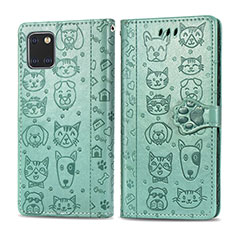 Coque Portefeuille Motif Fantaisie Livre Cuir Etui Clapet S03D pour Samsung Galaxy M60s Vert