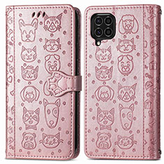 Coque Portefeuille Motif Fantaisie Livre Cuir Etui Clapet S03D pour Samsung Galaxy M62 4G Rose