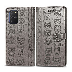 Coque Portefeuille Motif Fantaisie Livre Cuir Etui Clapet S03D pour Samsung Galaxy M80S Gris