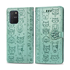 Coque Portefeuille Motif Fantaisie Livre Cuir Etui Clapet S03D pour Samsung Galaxy M80S Vert