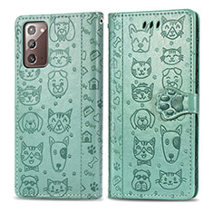 Coque Portefeuille Motif Fantaisie Livre Cuir Etui Clapet S03D pour Samsung Galaxy Note 20 5G Vert