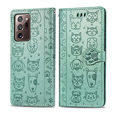 Coque Portefeuille Motif Fantaisie Livre Cuir Etui Clapet S03D pour Samsung Galaxy Note 20 Ultra 5G Vert