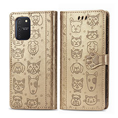 Coque Portefeuille Motif Fantaisie Livre Cuir Etui Clapet S03D pour Samsung Galaxy S10 Lite Or