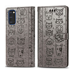 Coque Portefeuille Motif Fantaisie Livre Cuir Etui Clapet S03D pour Samsung Galaxy S20 5G Gris