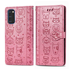 Coque Portefeuille Motif Fantaisie Livre Cuir Etui Clapet S03D pour Samsung Galaxy S20 5G Or Rose