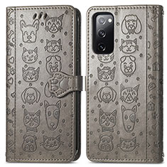 Coque Portefeuille Motif Fantaisie Livre Cuir Etui Clapet S03D pour Samsung Galaxy S20 FE (2022) 5G Gris