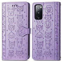 Coque Portefeuille Motif Fantaisie Livre Cuir Etui Clapet S03D pour Samsung Galaxy S20 FE (2022) 5G Violet