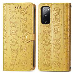 Coque Portefeuille Motif Fantaisie Livre Cuir Etui Clapet S03D pour Samsung Galaxy S20 FE 4G Jaune