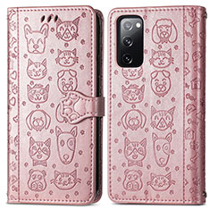 Coque Portefeuille Motif Fantaisie Livre Cuir Etui Clapet S03D pour Samsung Galaxy S20 Lite 5G Rose