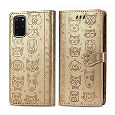 Coque Portefeuille Motif Fantaisie Livre Cuir Etui Clapet S03D pour Samsung Galaxy S20 Plus 5G Or