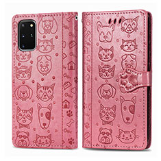 Coque Portefeuille Motif Fantaisie Livre Cuir Etui Clapet S03D pour Samsung Galaxy S20 Plus Or Rose