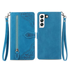 Coque Portefeuille Motif Fantaisie Livre Cuir Etui Clapet S03D pour Samsung Galaxy S21 5G Bleu