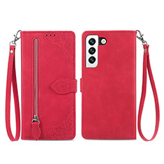 Coque Portefeuille Motif Fantaisie Livre Cuir Etui Clapet S03D pour Samsung Galaxy S21 FE 5G Rouge