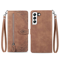 Coque Portefeuille Motif Fantaisie Livre Cuir Etui Clapet S03D pour Samsung Galaxy S21 Plus 5G Marron