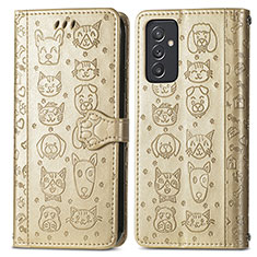 Coque Portefeuille Motif Fantaisie Livre Cuir Etui Clapet S03D pour Samsung Galaxy S23 FE 5G Or