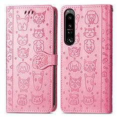 Coque Portefeuille Motif Fantaisie Livre Cuir Etui Clapet S03D pour Sony Xperia 1 IV Rose