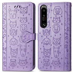 Coque Portefeuille Motif Fantaisie Livre Cuir Etui Clapet S03D pour Sony Xperia 1 IV Violet