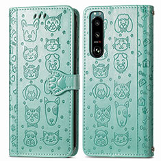 Coque Portefeuille Motif Fantaisie Livre Cuir Etui Clapet S03D pour Sony Xperia 5 IV Vert