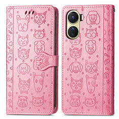 Coque Portefeuille Motif Fantaisie Livre Cuir Etui Clapet S03D pour Vivo Y16 Rose