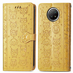 Coque Portefeuille Motif Fantaisie Livre Cuir Etui Clapet S03D pour Xiaomi Mi 10i 5G Jaune