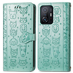 Coque Portefeuille Motif Fantaisie Livre Cuir Etui Clapet S03D pour Xiaomi Mi 11T Pro 5G Vert