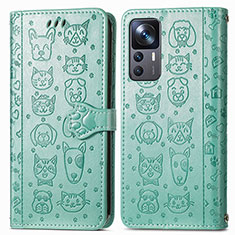 Coque Portefeuille Motif Fantaisie Livre Cuir Etui Clapet S03D pour Xiaomi Mi 12T 5G Vert