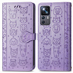 Coque Portefeuille Motif Fantaisie Livre Cuir Etui Clapet S03D pour Xiaomi Mi 12T 5G Violet