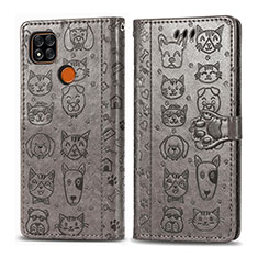 Coque Portefeuille Motif Fantaisie Livre Cuir Etui Clapet S03D pour Xiaomi POCO C31 Gris