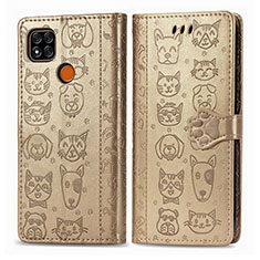 Coque Portefeuille Motif Fantaisie Livre Cuir Etui Clapet S03D pour Xiaomi POCO C31 Or