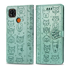 Coque Portefeuille Motif Fantaisie Livre Cuir Etui Clapet S03D pour Xiaomi POCO C31 Vert