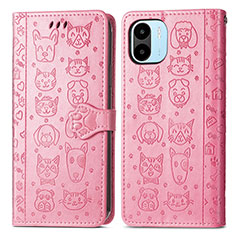 Coque Portefeuille Motif Fantaisie Livre Cuir Etui Clapet S03D pour Xiaomi Poco C50 Rose