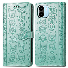 Coque Portefeuille Motif Fantaisie Livre Cuir Etui Clapet S03D pour Xiaomi Poco C50 Vert