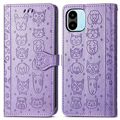 Coque Portefeuille Motif Fantaisie Livre Cuir Etui Clapet S03D pour Xiaomi Poco C50 Violet