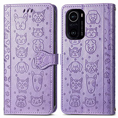 Coque Portefeuille Motif Fantaisie Livre Cuir Etui Clapet S03D pour Xiaomi Poco F3 5G Violet