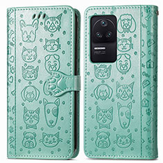 Coque Portefeuille Motif Fantaisie Livre Cuir Etui Clapet S03D pour Xiaomi Poco F4 5G Vert