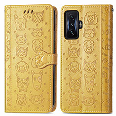 Coque Portefeuille Motif Fantaisie Livre Cuir Etui Clapet S03D pour Xiaomi Poco F4 GT 5G Jaune