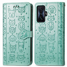 Coque Portefeuille Motif Fantaisie Livre Cuir Etui Clapet S03D pour Xiaomi Poco F4 GT 5G Vert