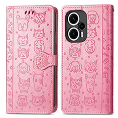 Coque Portefeuille Motif Fantaisie Livre Cuir Etui Clapet S03D pour Xiaomi Poco F5 5G Rose