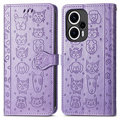 Coque Portefeuille Motif Fantaisie Livre Cuir Etui Clapet S03D pour Xiaomi Poco F5 5G Violet