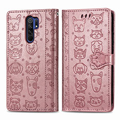 Coque Portefeuille Motif Fantaisie Livre Cuir Etui Clapet S03D pour Xiaomi Poco M2 Or Rose