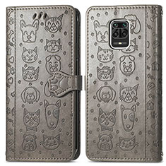 Coque Portefeuille Motif Fantaisie Livre Cuir Etui Clapet S03D pour Xiaomi Poco M2 Pro Gris