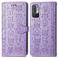 Coque Portefeuille Motif Fantaisie Livre Cuir Etui Clapet S03D pour Xiaomi POCO M3 Pro 5G Violet