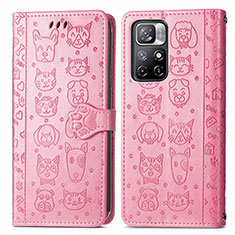 Coque Portefeuille Motif Fantaisie Livre Cuir Etui Clapet S03D pour Xiaomi Poco M4 Pro 5G Rose