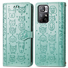 Coque Portefeuille Motif Fantaisie Livre Cuir Etui Clapet S03D pour Xiaomi Poco M4 Pro 5G Vert