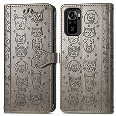 Coque Portefeuille Motif Fantaisie Livre Cuir Etui Clapet S03D pour Xiaomi Poco M5S Gris