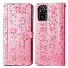 Coque Portefeuille Motif Fantaisie Livre Cuir Etui Clapet S03D pour Xiaomi Poco M5S Rose