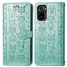 Coque Portefeuille Motif Fantaisie Livre Cuir Etui Clapet S03D pour Xiaomi Poco M5S Vert